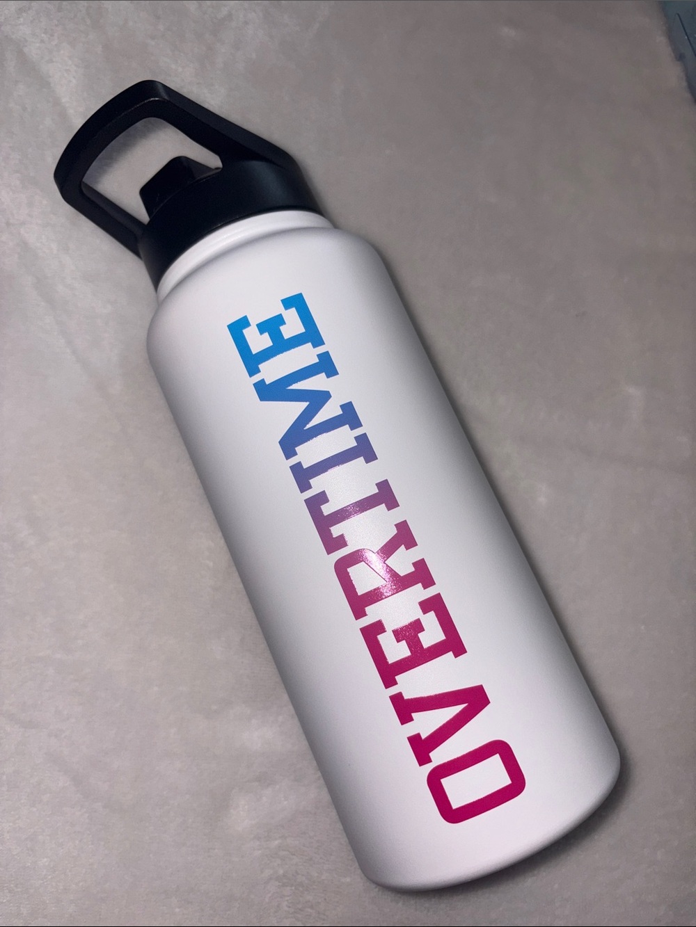 White OvertIme Ombre Logo Stainless Water Bottle - Unbranded